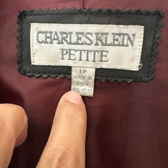 Charles Klein  Men's  L Black Genuine Soft  Leather Blazer Zip Front Jacket Coat - Picture 2 of 11